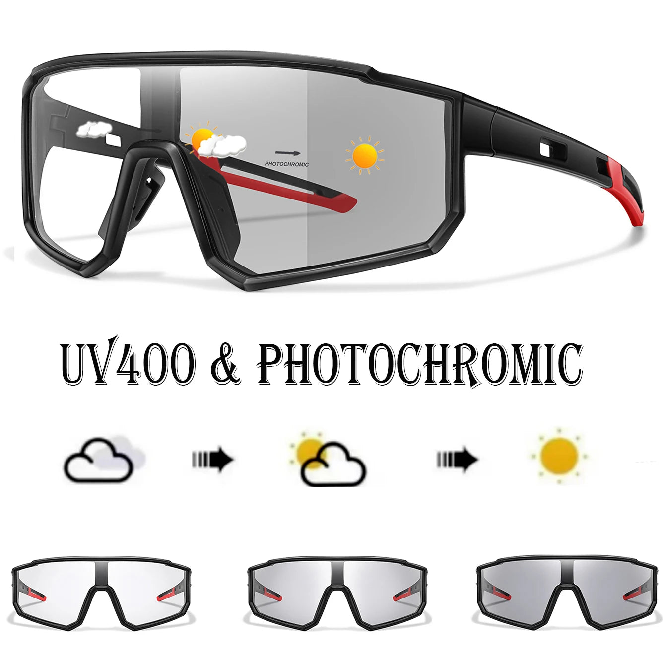 Lunettes Photochromiques Sport – Vélo VTT Running Pêche Mixte Coupe-Vent
