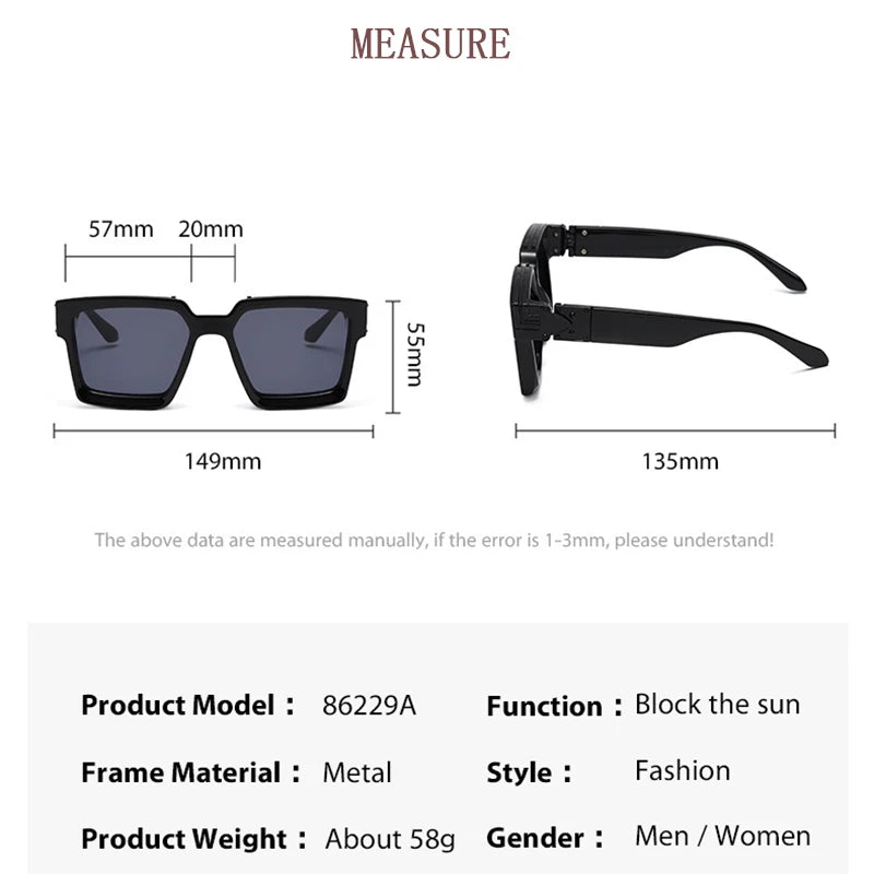 Lunettes de Soleil Carrées Vintage UV400 Unisexe – CLEVI Paris