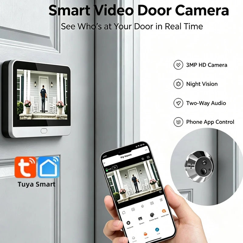 Judas Numérique Connecté TNTX 3MP WiFi Tuya Batterie 5000 mAh Intercom – CLEVI Paris