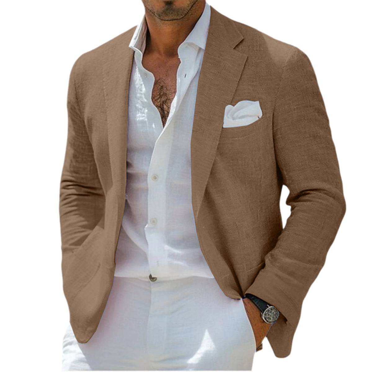 Blazer Lin Homme Coupe Ajustée – CLEVI Paris