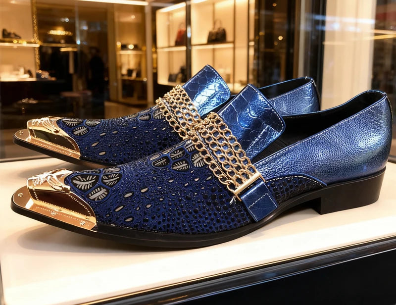 Chaussures Homme Croco Métal Chaîne – CLEVI Paris