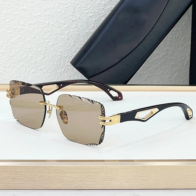 Lunettes de Soleil Homme Homotati Z154 – Sans Monture Acétate Artisanal Taillé Diamant UV400 – CLEVI Paris