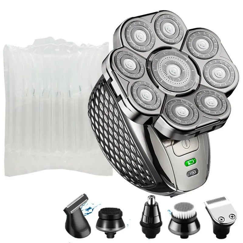 Rasoir Tête Chauve 4D MLG 9 Lames Flottantes 6-en-1 Rechargeable IPX5 Homme – CLEVI Paris