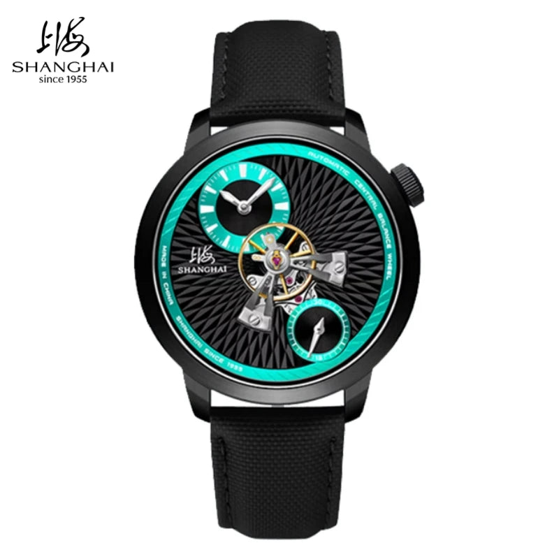 Montre Homme Mécanique Automatique Volant Central Sky Dome Verre Saphir Sphérique Étanche 5 Bars – CLEVI Paris