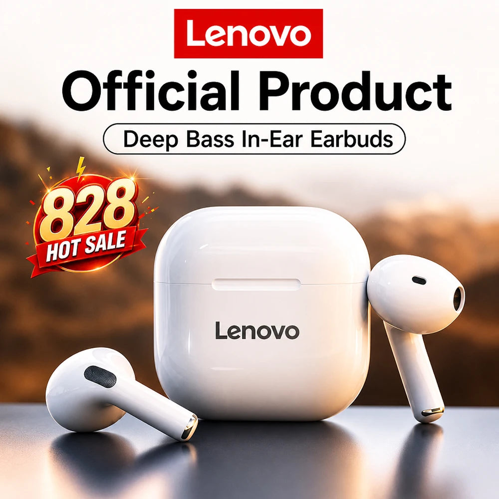 Écouteurs Lenovo LP40 TWS Bluetooth 5.3 ANC Tactile – CLEVI Paris