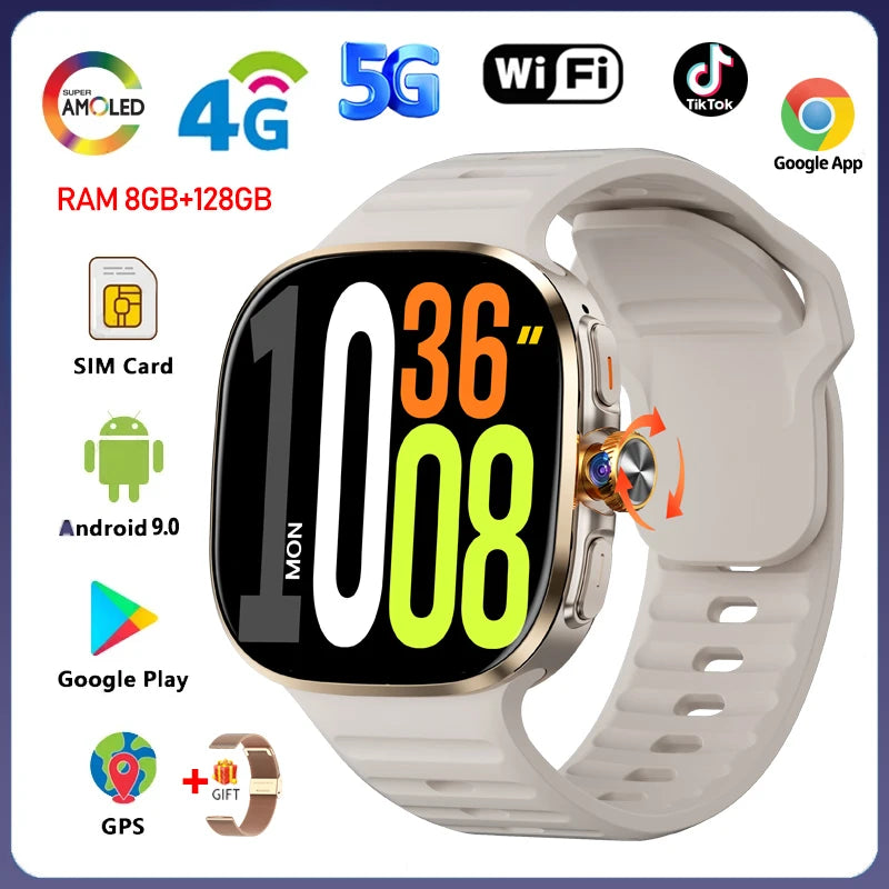 Montre Connectée 4G Android 10 Caméra 13MP GPS – CLEVI Paris