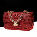 Sac Bandoulière Chaîne Motif Crocodile Vintage Femme 550g – CLEVI Paris