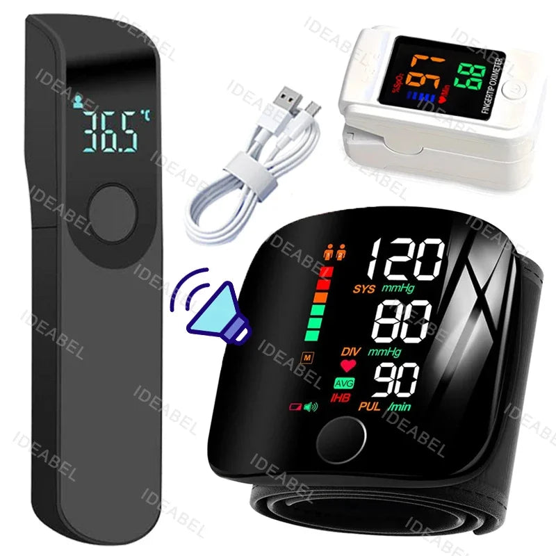 Tensiomètre Poignet LCD Rechargeable Vocal Auto 18 Designs – CLEVI Paris