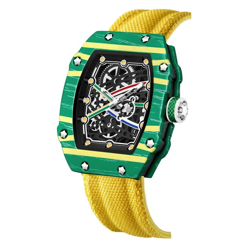 Montre Quartz Unisexe G-2301 – Ultra-Fine Tonneau, Bracelet Nylon & 8 Coloris Sport