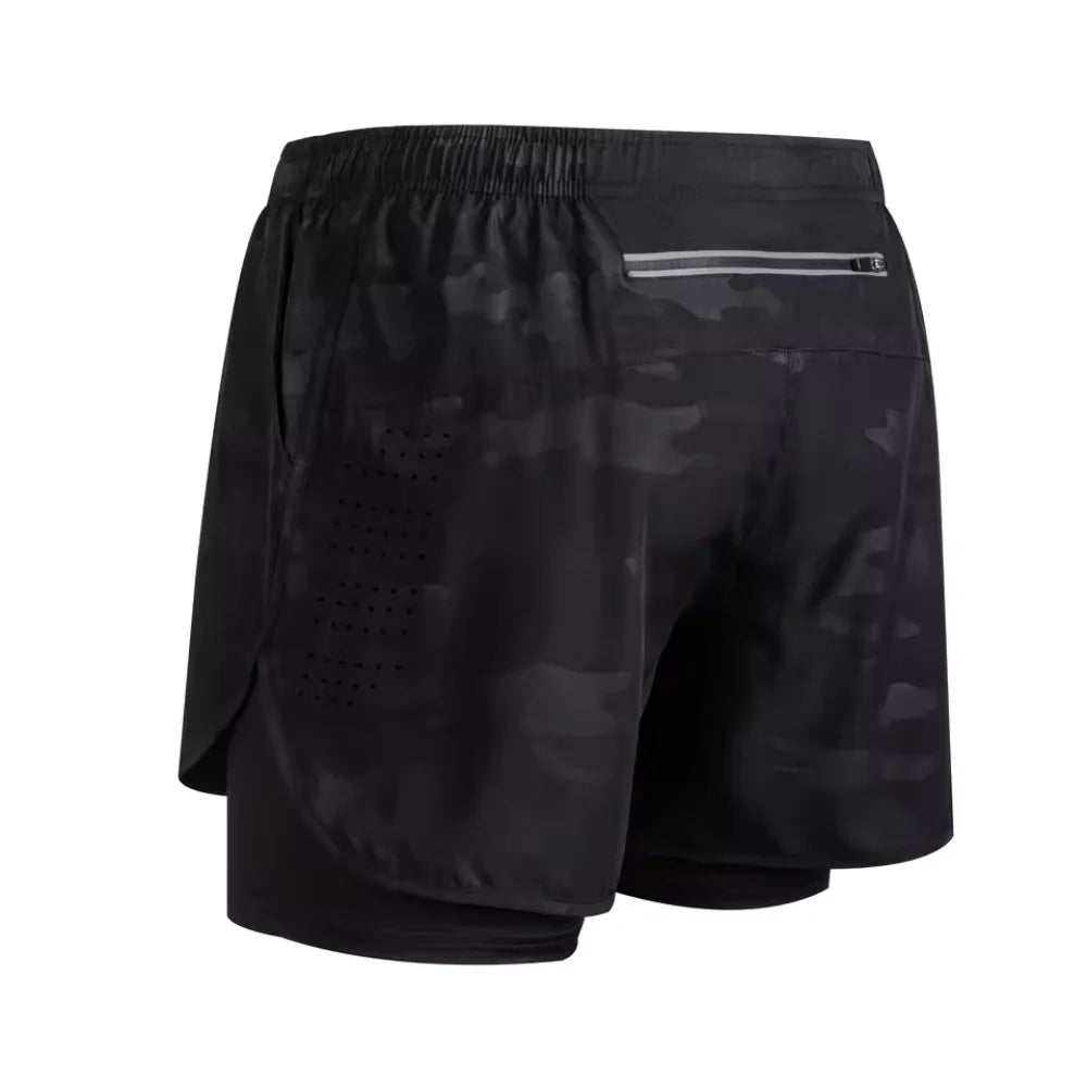 Short Homme 2-en-1 Double Couche Séchage Rapide Sport Running – CLEVI Paris