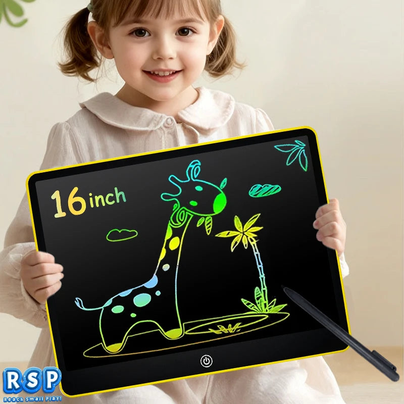 Ardoise LCD Enfants 10" & 16" – Dessin & Écriture, Effaçable, Jouet Éducatif 3-12 ans – CLEVI Paris