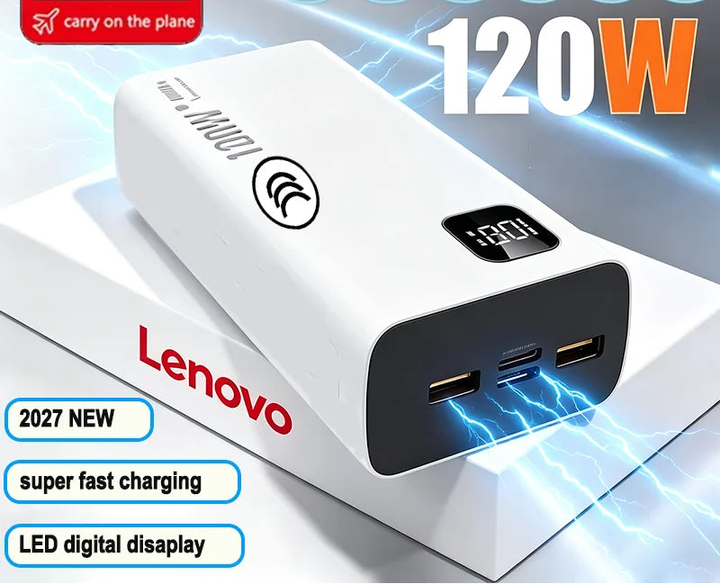 Batterie Externe Lenovo 120W Solaire 50000-200000mAh – CLEVI Paris
