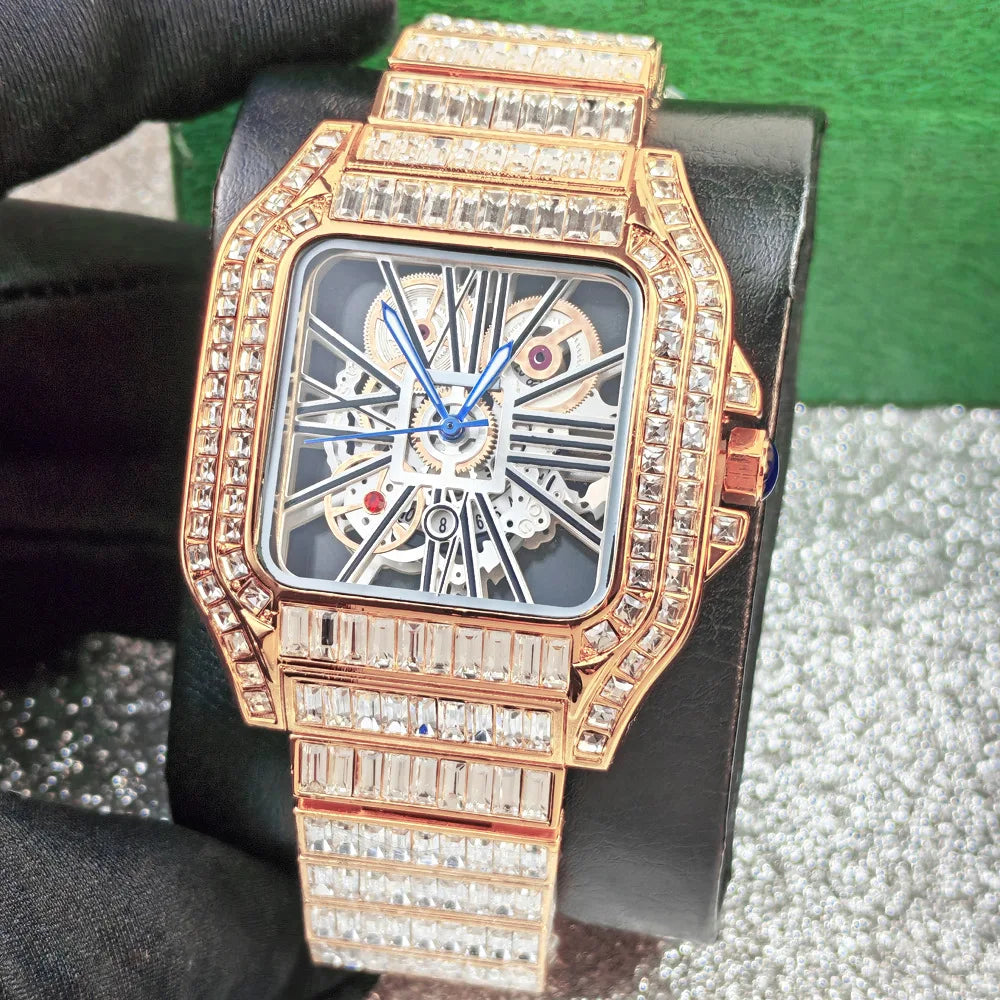 STARPERISH Montre Automatique Homme Squelette Bling Hip Hop Acier Lumineux – CLEVI Paris