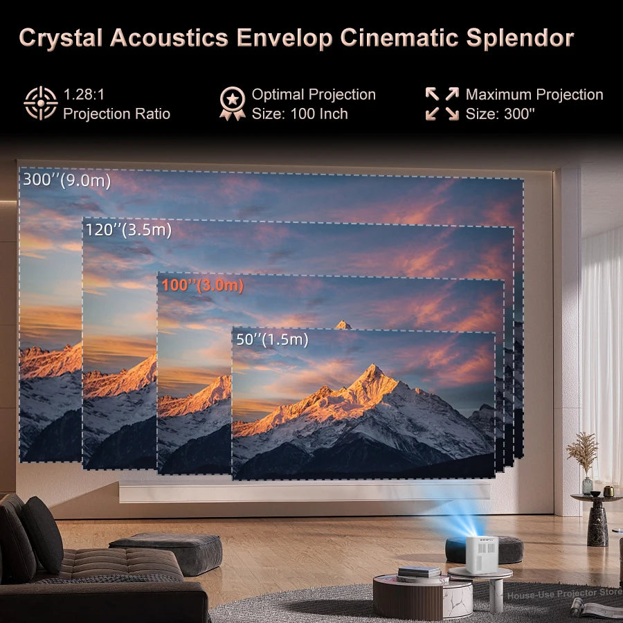 FlixTone E800 Projecteur Android 12 1080P 4K 3000 ANSI Optique Fermée HDR10+ WiFi 6 Son 20W Correction 6D – CLEVI Paris