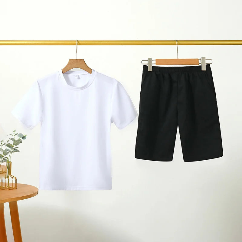 Ensemble 2 Pièces Enfant T-shirt + Short Coton Style Sportif Unisexe – CLEVI Paris