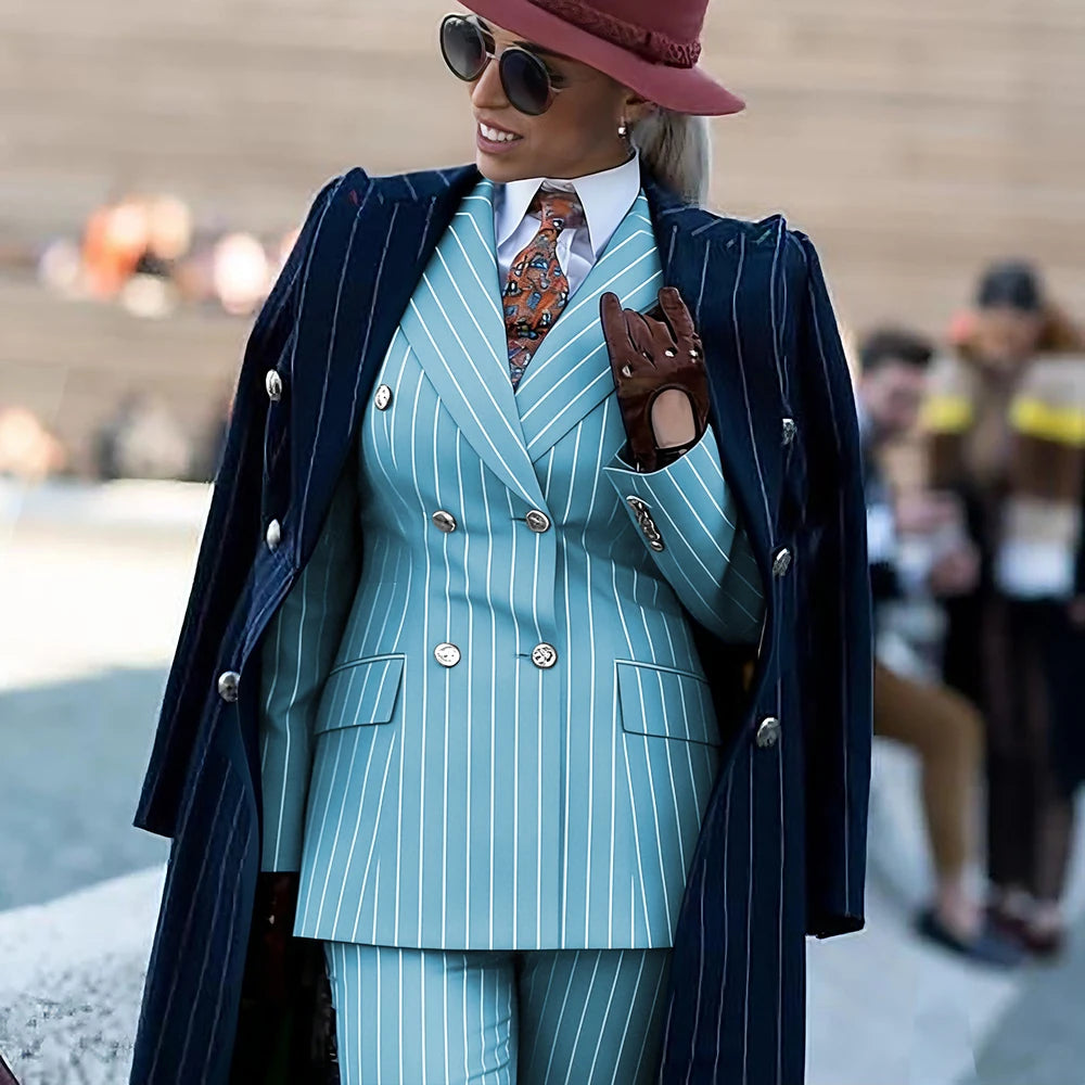 Tailleur 3 pièces femme rayé élégant – CLEVI Paris