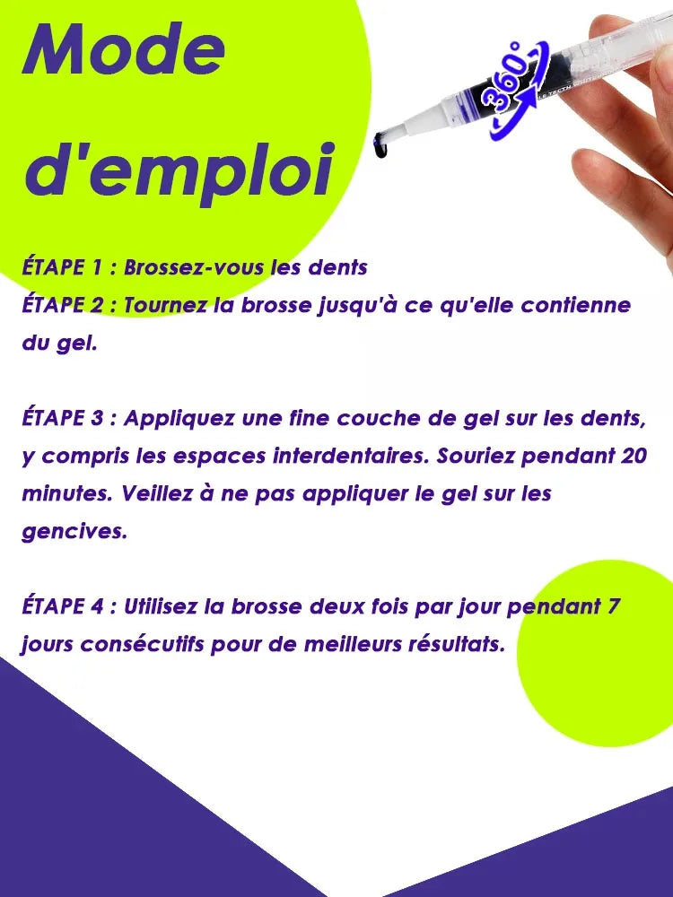Stylo Blanchissant Dents Violet | Blanchiment Instantané Sans Sensibilité