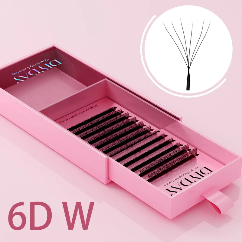 Extensions de Cils en W | 3D 4D 5D 6D, Cheveux Synthétiques, Courbures C & D, 8–15 mm – CLEVI Paris