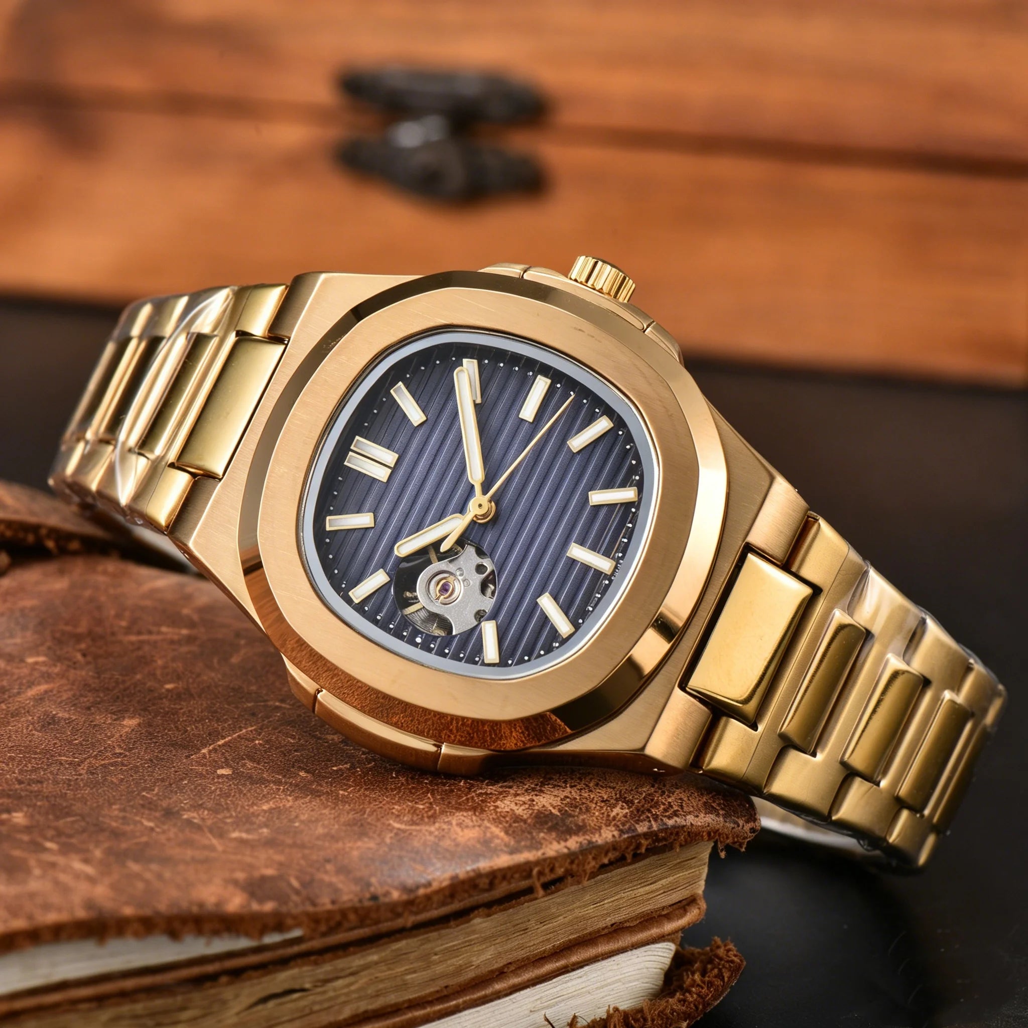 Montre Mécanique Homme Squelette Cadran Ouvert Acier 904L Bracelet Acier – CLEVI Paris