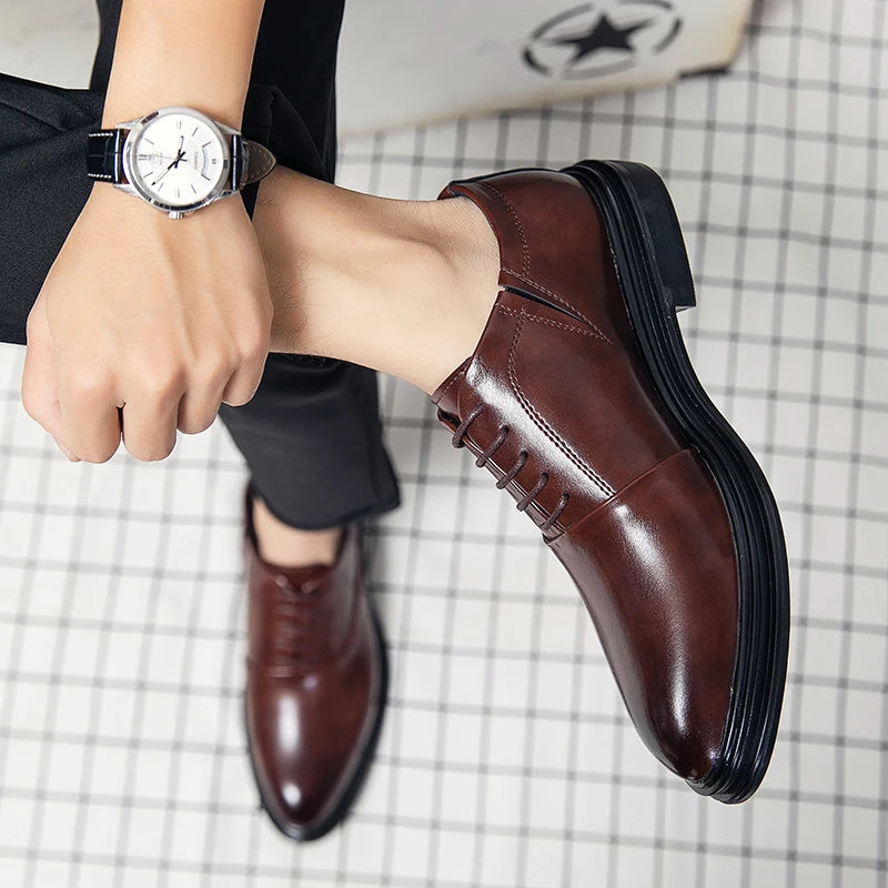 Derby Homme Cuir Véritable Slip-On | Bureau Mariage Vintage 2 Coloris