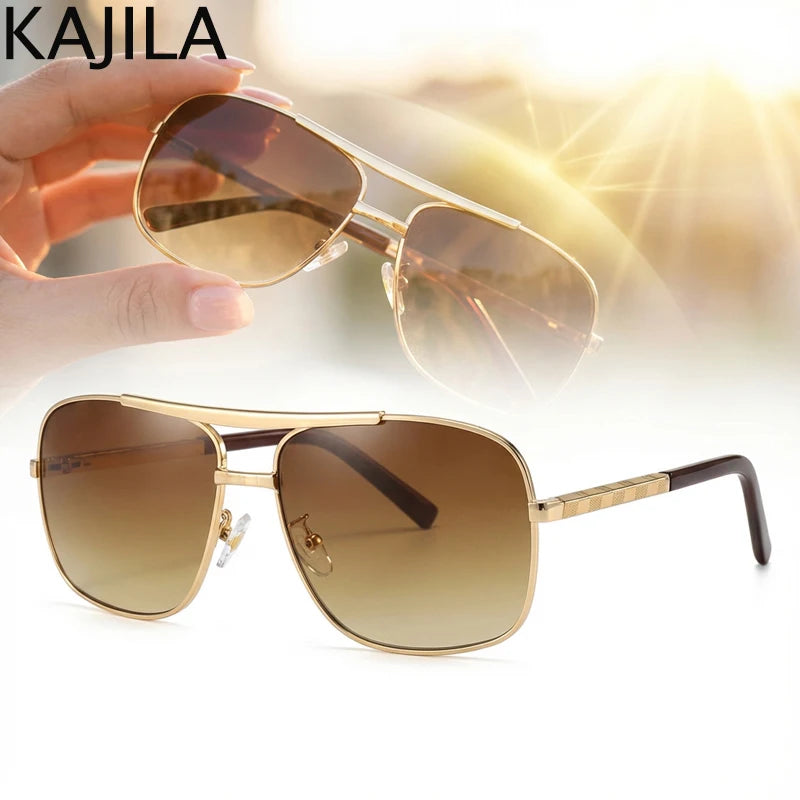 Lunettes de Soleil Carrées Vintage Retro UV400 Dégradé Monture Alliage Homme – CLEVI Paris