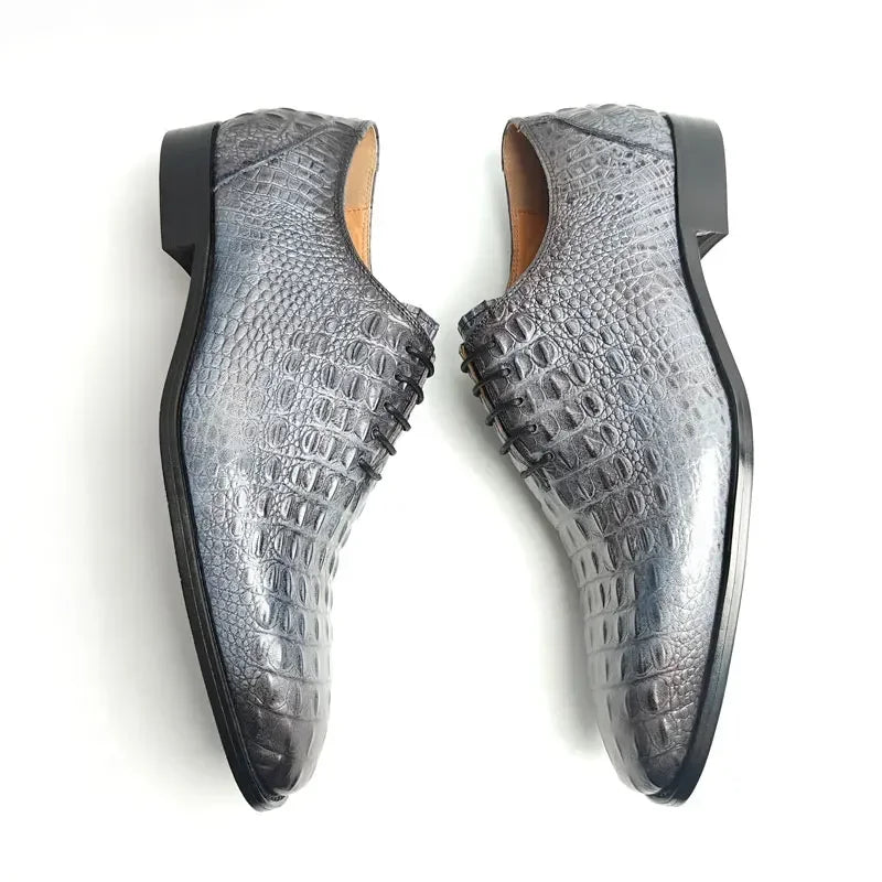 Oxford Homme Cuir Croco – Mariage & Cérémonie Luxe