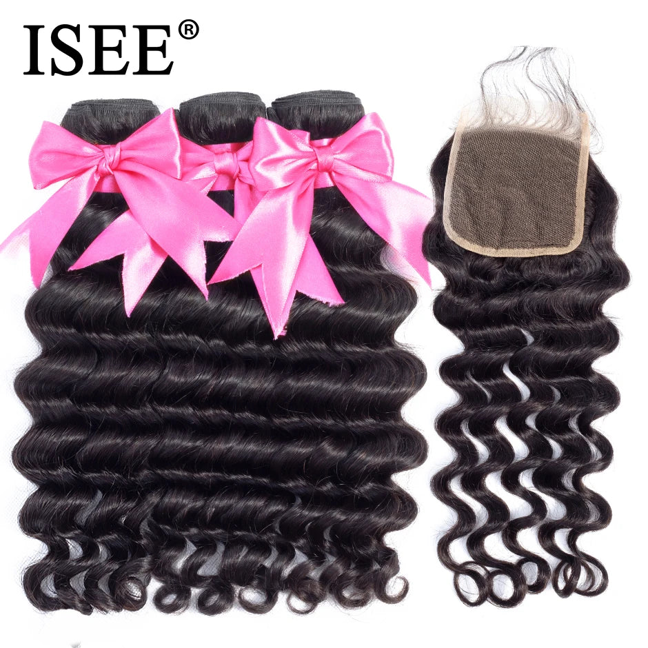 Bundles Loose Deep brésiliens avec closure 4x4 – CLEVI Paris