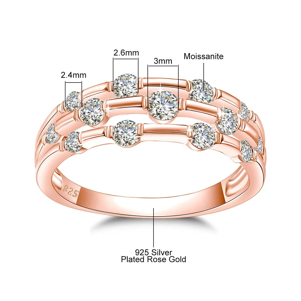 Alliance Moissanite Éternité Argent 925 – CLEVI Paris
