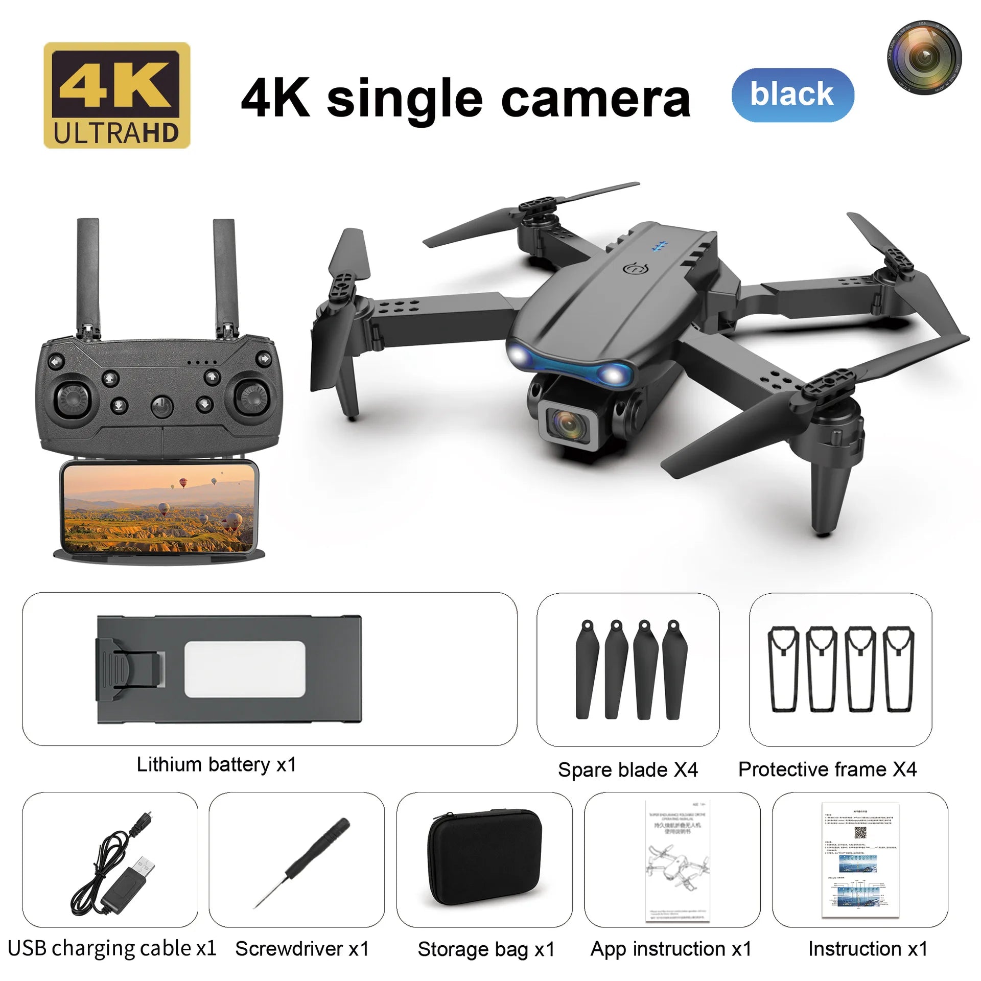 Mini Drone Pliable E99 4K WiFi – Double Caméra FPV, Décollage/Atterrissage Automatique & Gyroscope – CLEVI Paris