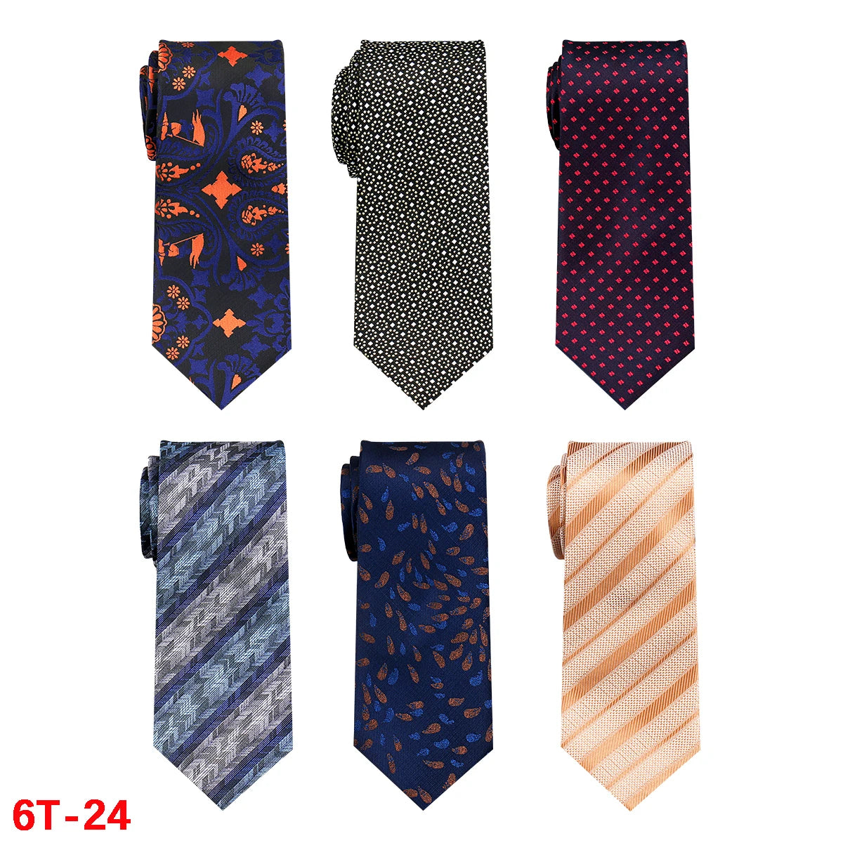 Lot de 6 cravates homme jacquard – CLEVI Paris