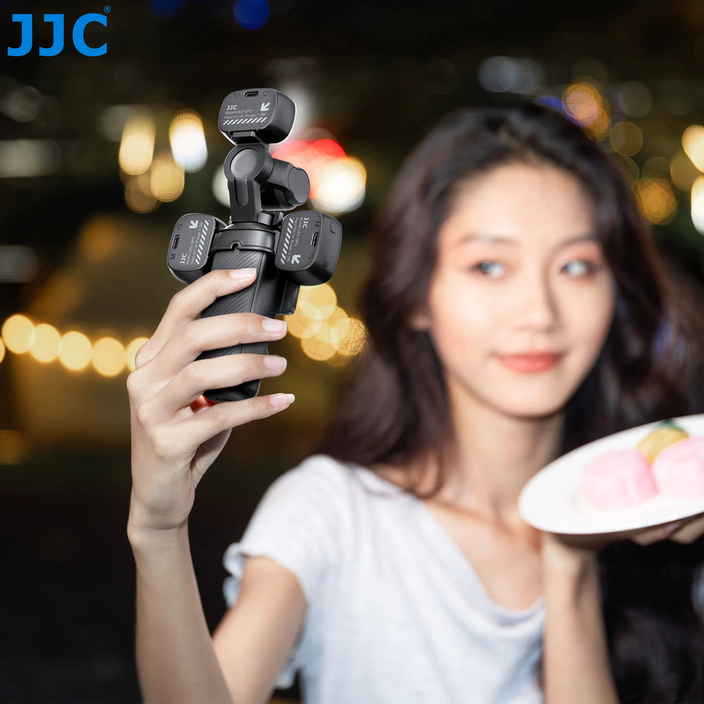 Lumière LED Magnétique JJC pour DJI Osmo Pocket 3 – 3 Modes de Couleur, Rechargeable USB & Ultra-Légère – CLEVI Paris