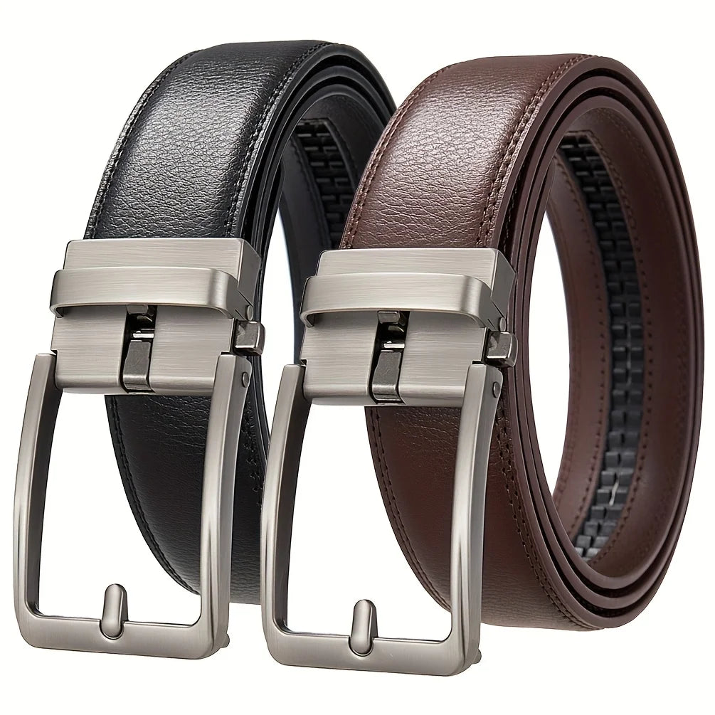 Ceinture Homme Boucle Automatique | PU & Métal, Largeur 3,5 cm, Grande Taille – CLEVI Paris