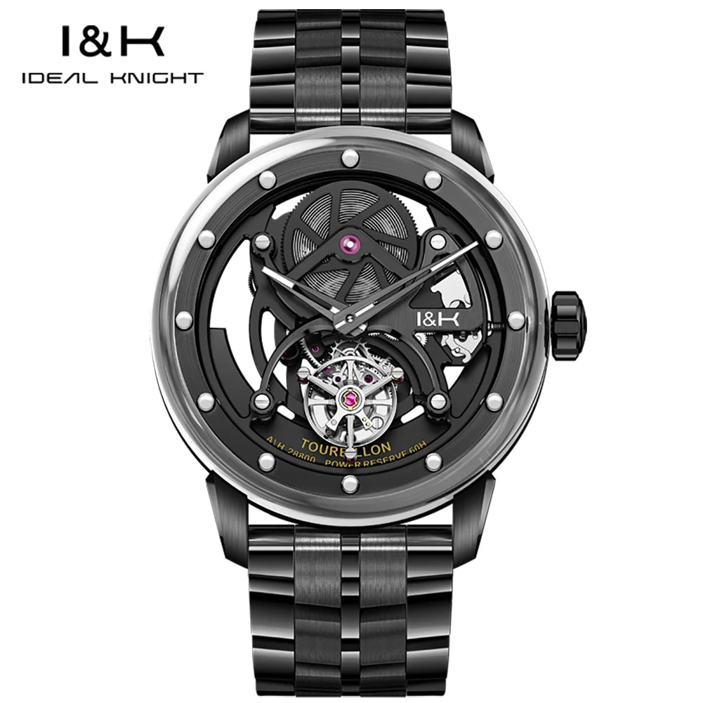 Ideal Knight 6809 Montre Homme Tourbillon Automatique Squelette Saphir 5ATM – CLEVI Paris