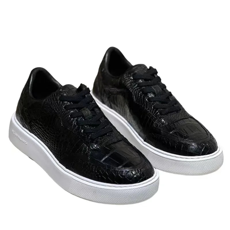 Sneakers Homme Cuir de Crocodile Véritable Casual Imperméables – CLEVI Paris