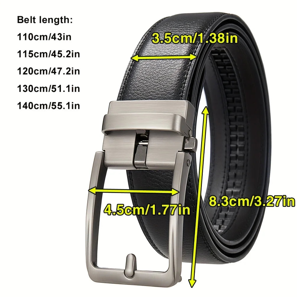 Ceinture Homme Boucle Automatique | PU & Métal, Largeur 3,5 cm, Grande Taille – CLEVI Paris