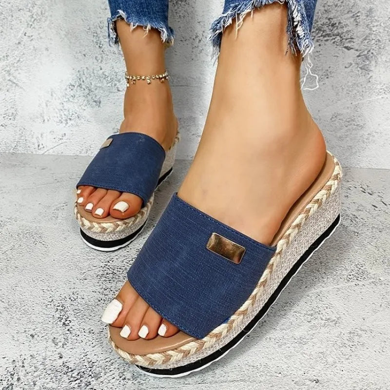 Sandales femme compensées à plateforme – CLEVI Paris