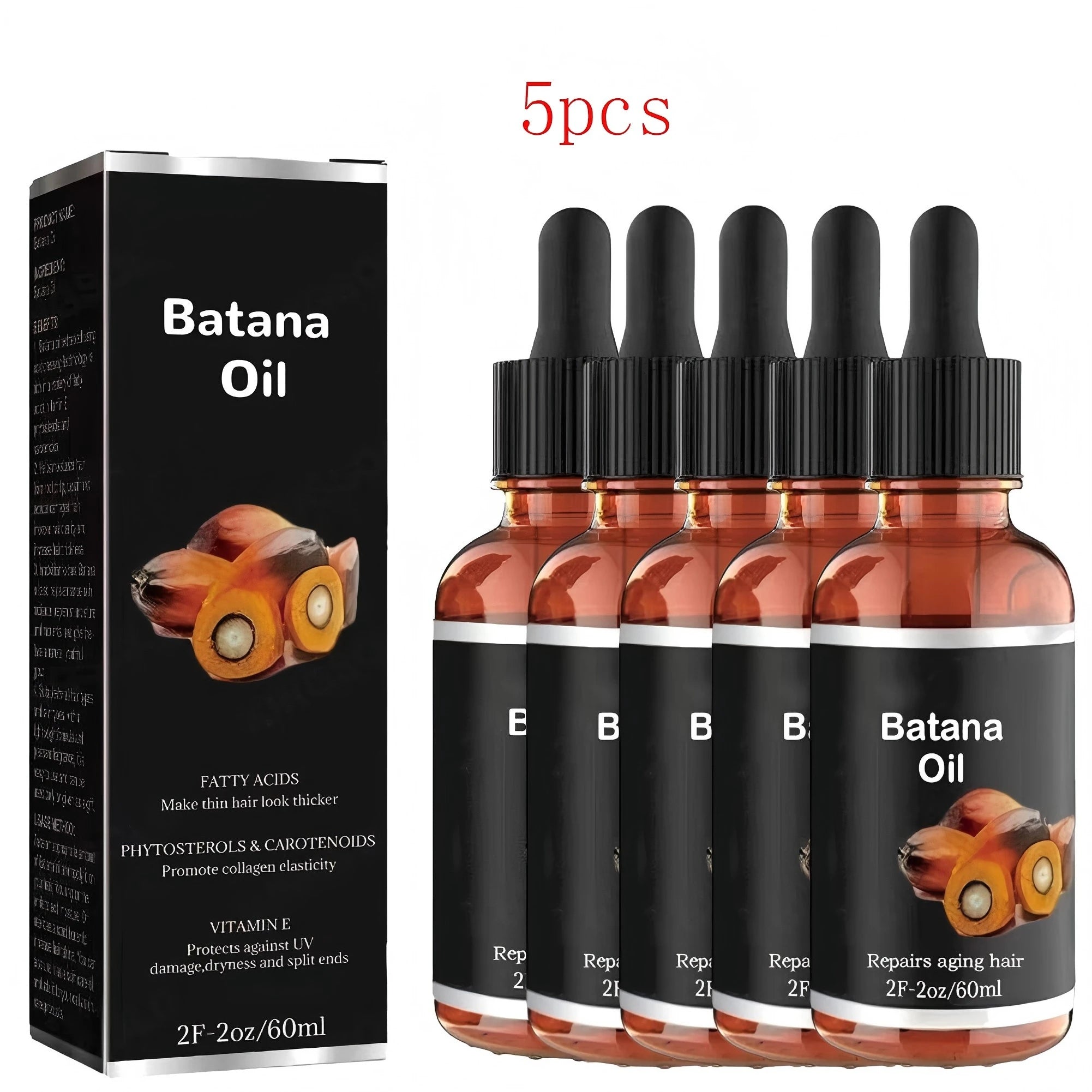 Huile de Batana Pure Naturelle 60ml | Anti-Chute & Croissance | Renforce & Répare | Unisexe – CLEVI Paris
