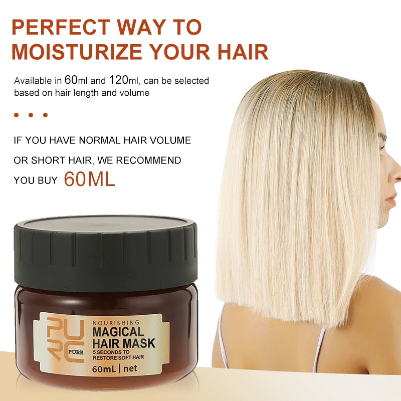 Masque Capillaire Magique PURC à l’Huile d’Argan | Réparation Intense | 60ml & 120ml – CLEVI Paris