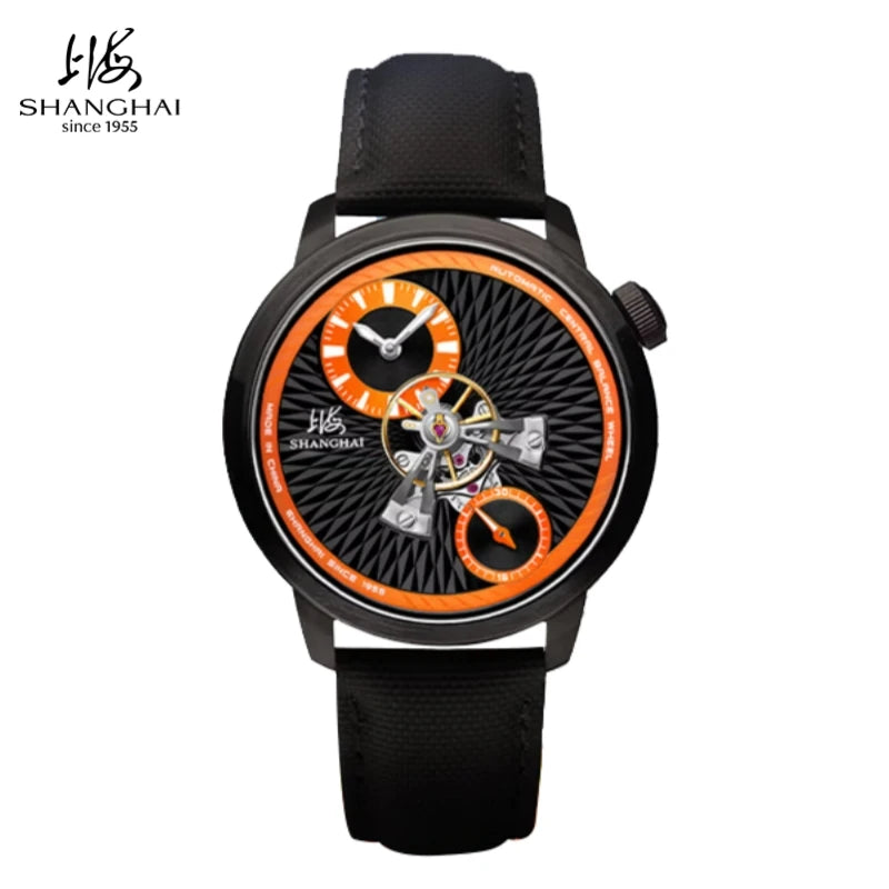 Montre Homme Mécanique Automatique Volant Central Sky Dome Verre Saphir Sphérique Étanche 5 Bars – CLEVI Paris