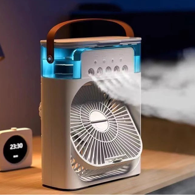 Ventilateur Humidificateur 3-en-1 avec Lumière LED 7 Couleurs — CLEVI Paris