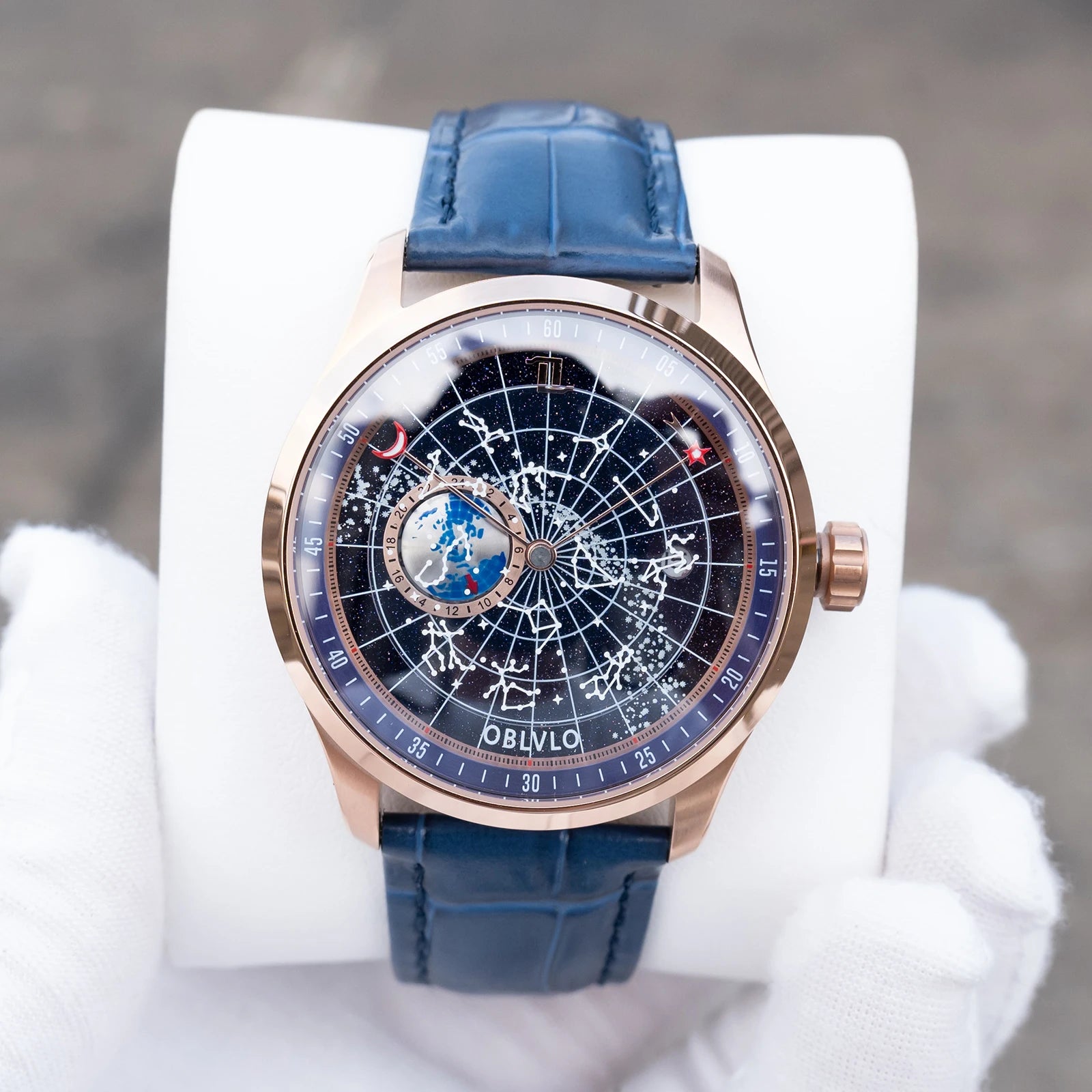 OBLVLO Montre Automatique Homme Luxe Lunette Cristal Cadran Lumineux Cuir 40mm – CLEVI Paris