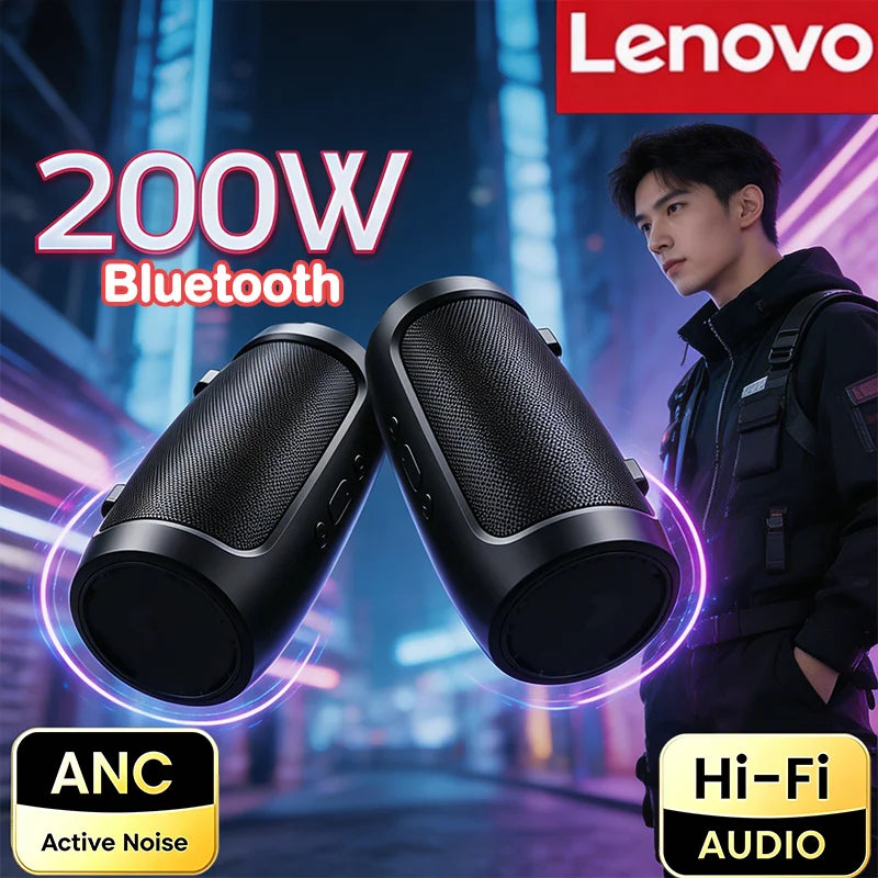 Enceinte Bluetooth Portable Lenovo TF – Stéréo Dual, Subwoofer, FM Radio, TF/USB, IPX5
