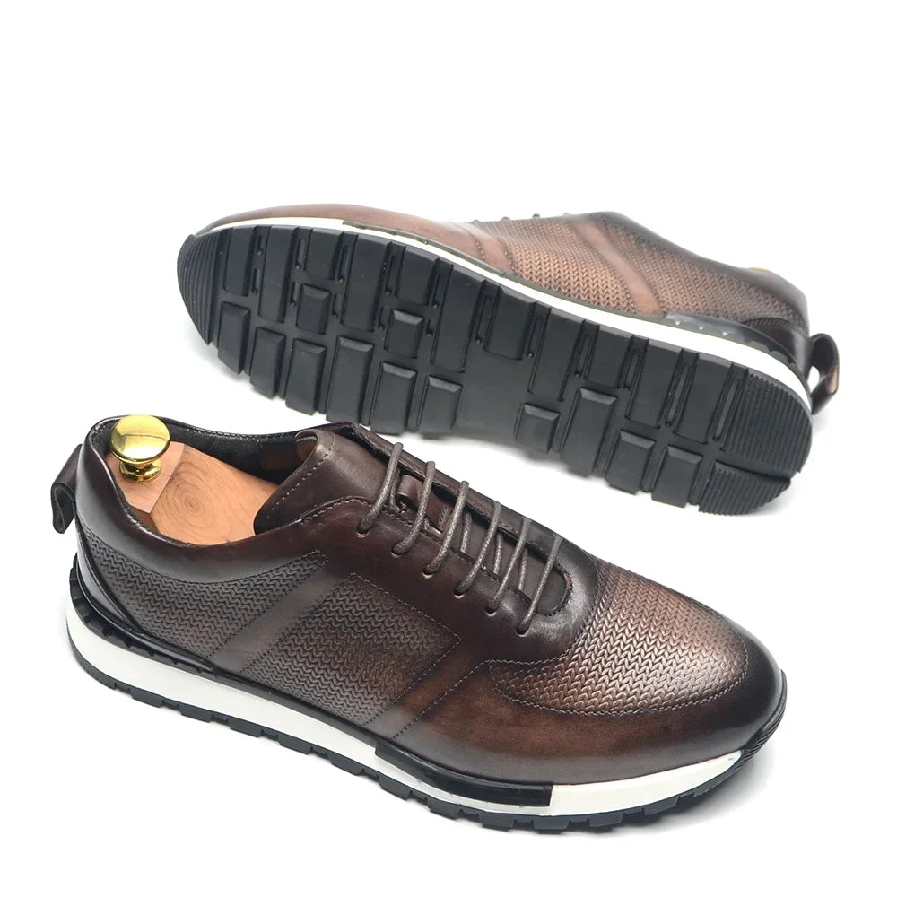 Oxford Homme Luxe Cuir Véritable Style Européen | Ajouré Lacets 4 Coloris