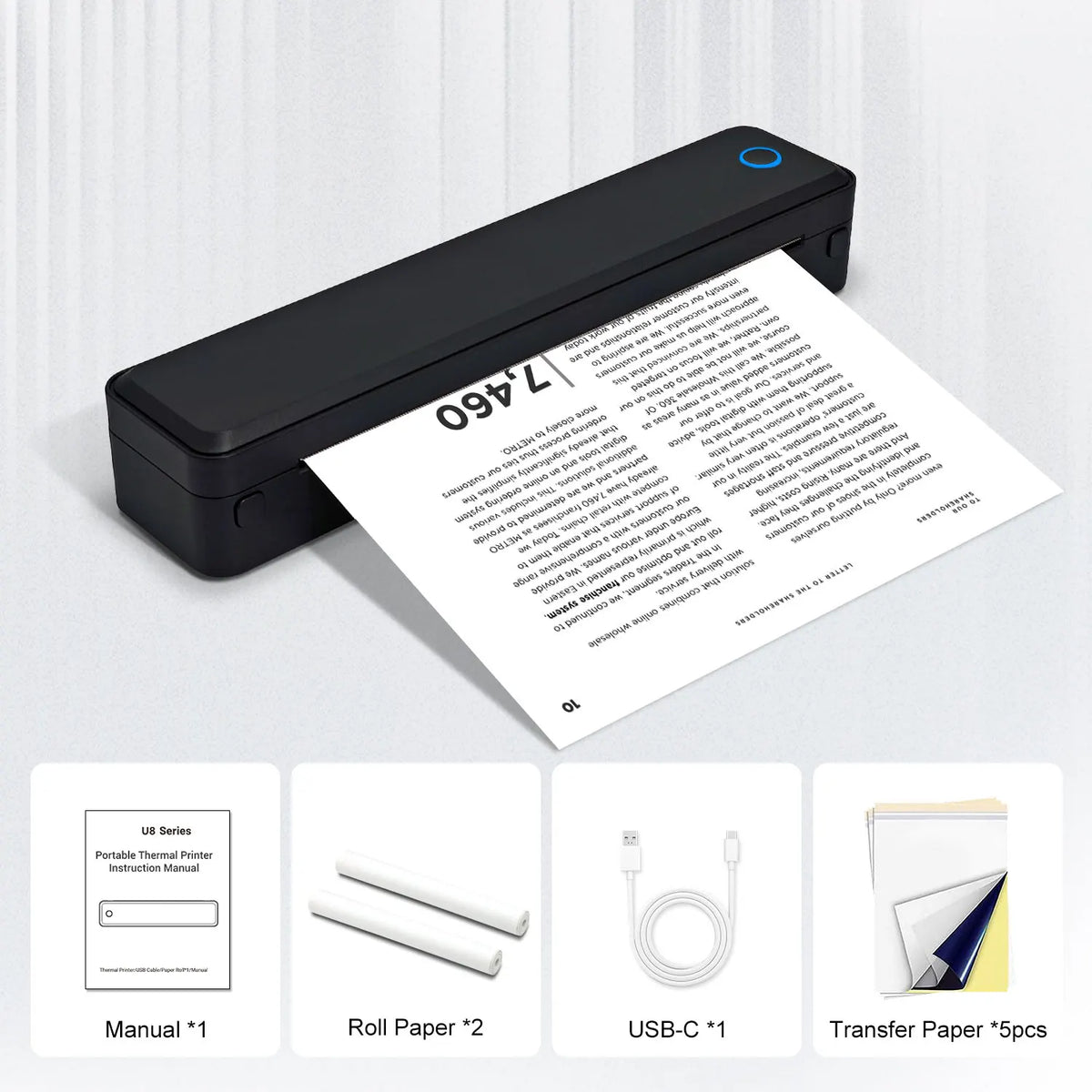 Imprimante thermique portable U8 A4 Bluetooth – CLEVI Paris