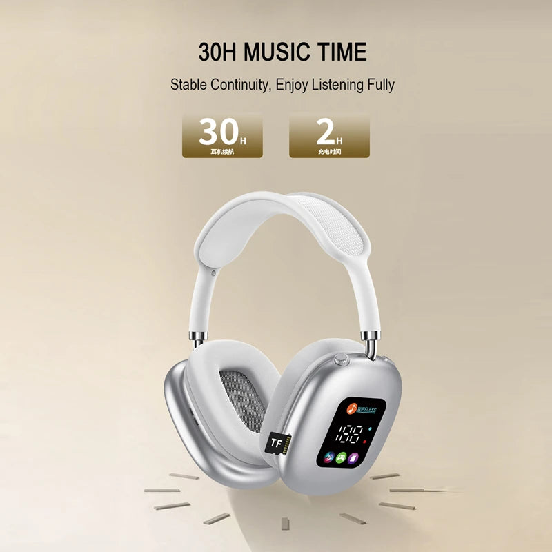 Casque Bluetooth BMAD MAX600 ANC Écran Tactile LCD 40mm BT 5.3 TF AUX Micro IA – CLEVI Paris