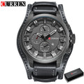 CURREN Montre Quartz Homme Style Chronographe Cuir Date Jour 45mm Mouvement Japonais – CLEVI Paris
