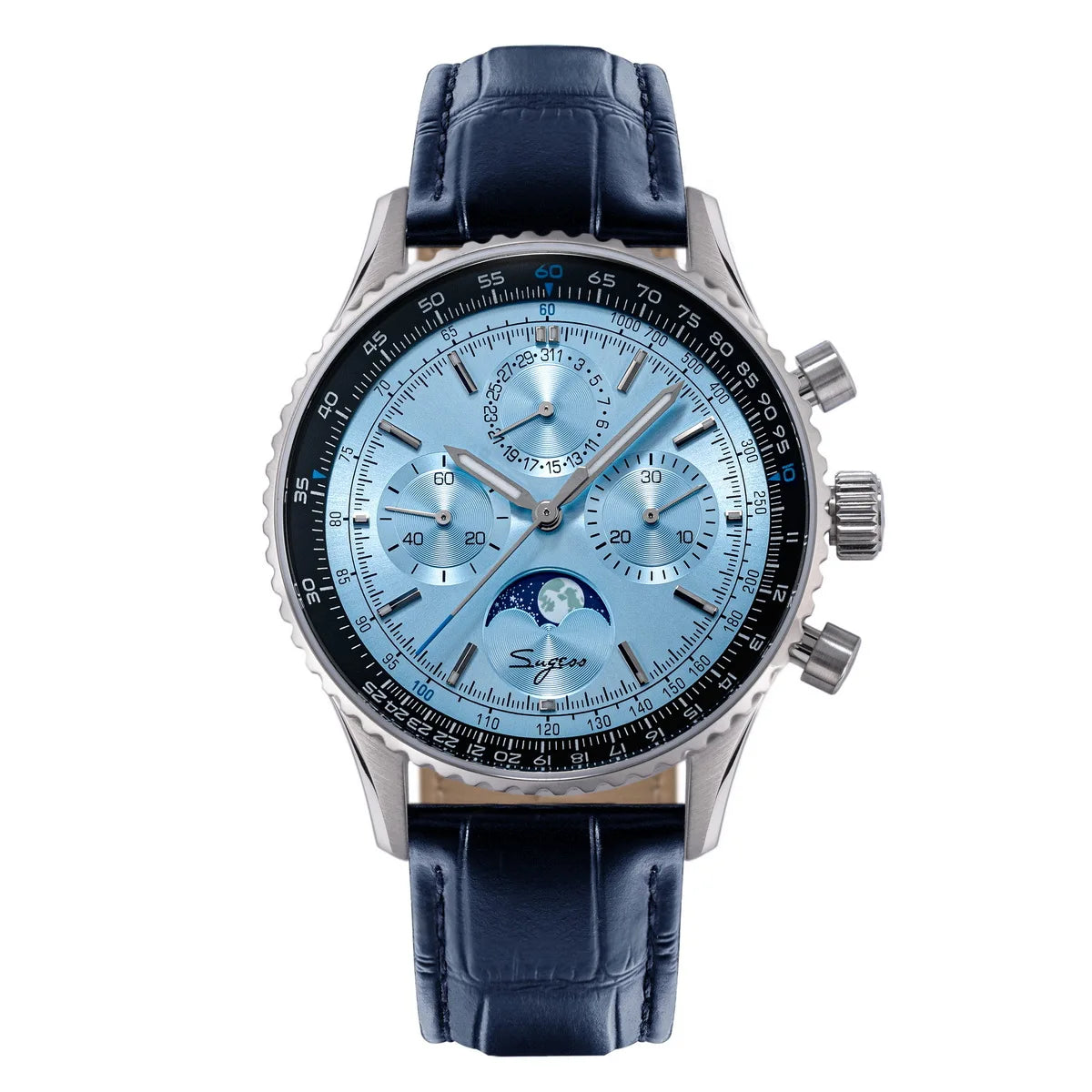 Montre Homme Chronographe Phase de Lune Sugess S468 Cal.ST1908 Swanneck – CLEVI Paris