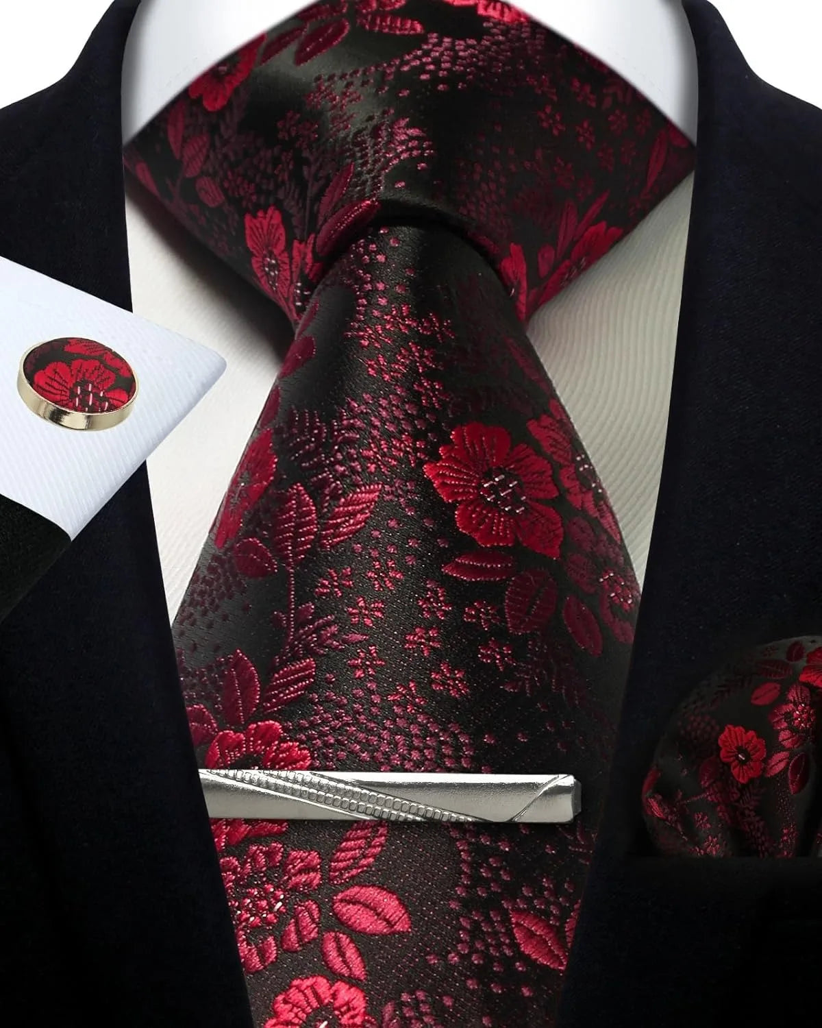 Ensemble cravate homme 4 pièces paisley – CLEVI Paris