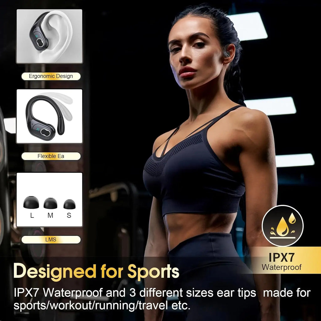 Écouteurs TWS GDLYL HD65 Bluetooth 5.4 HiFi Basses IPX7 75h LED ENC Sport – CLEVI Paris