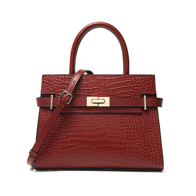 Sac à Main Femme Cuir Véritable Motif Crocodile Luxe Épaule & Bandoulière 3 Coloris – CLEVI Paris